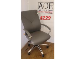 grey, vinyl, executive desk chair