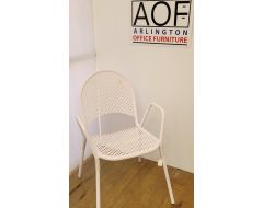 white metal patio type chair