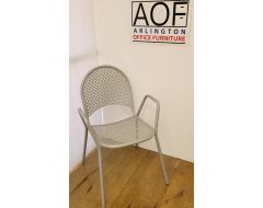 silver metal patio style chair