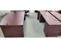 36x72 Mahogany desk and credenza set includes 2 drawer units
