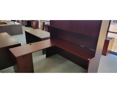 24x72 mahogany L shape with hutch
