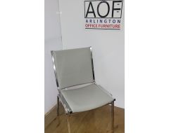 grey and chrome stack chairs