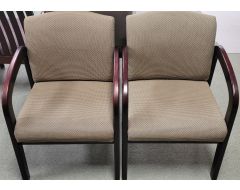 brown/gold mahogany frame side chairs